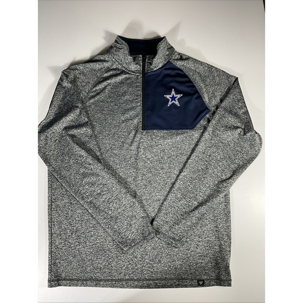 Dallas Cowboys 1/4 Zip Pullover Mens L Gray Fanatics Pro Line NFL